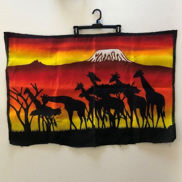 Other - Batik Fabric Panel Wall Hanging Art Safari 40x24